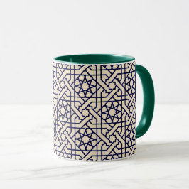 Islamisches Blaues weißes marokkanisches geometris Tasse