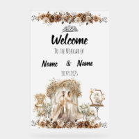 Islamisches elegantes Blumenbraun Nikkah Wedding-Z