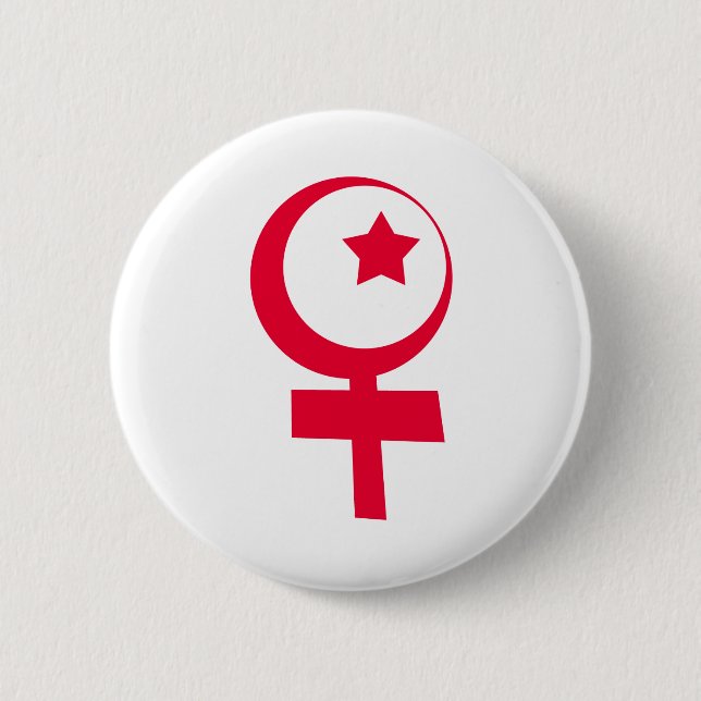 Islamisches Feminismus-Symbol Button (Vorderseite)