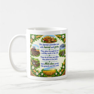 Islamisches Gedicht Bauer & Ernte Blumenkranz Kaffeetasse