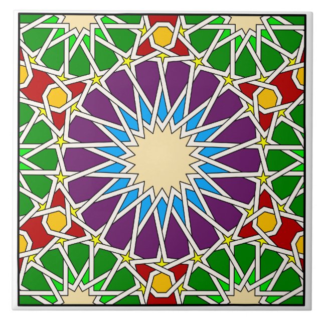 Islamisches geometrisches Muster Fliese (Vorderseite)