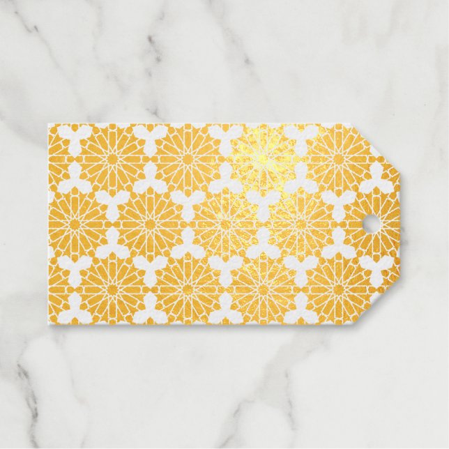 Islamisches geometrisches Muster Geschenkanhänger (Vorderseite (Horizontal))