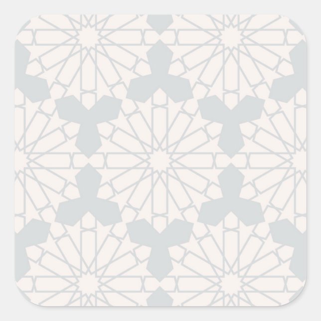 Islamisches geometrisches Muster Quadratischer Aufkleber (Vorderseite)