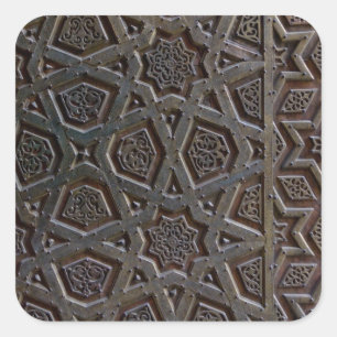 Islamisches geometrisches Muster Quadratischer Aufkleber
