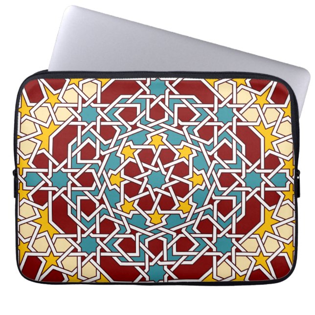 Islamisches geometrisches Muster Rickshaw Laptopschutzhülle (Vorderseite)