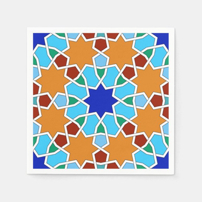 Islamisches geometrisches Muster Serviette (Vorderseite)