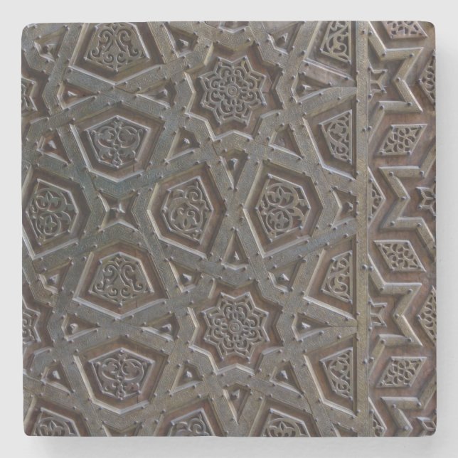 Islamisches geometrisches Muster Steinuntersetzer (Vorderseite)