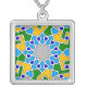 Islamisches geometrisches Muster Versilberte Kette (Vorderseite)
