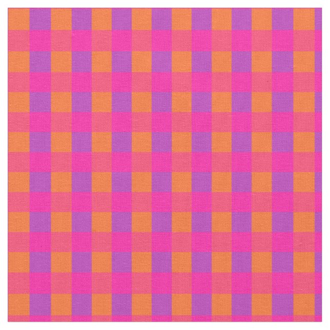 Islamisches helles rosa orange Karo-Muster Stoff (Nahaufnahme)