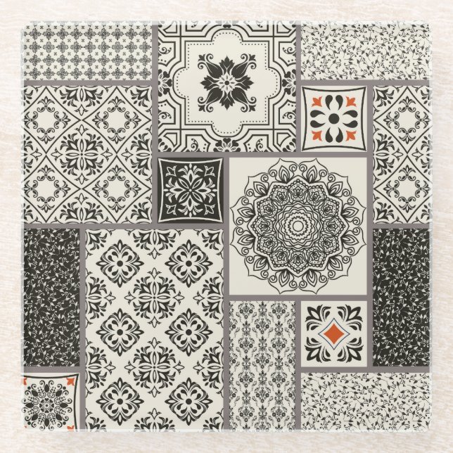 Islamisches Muster aus Keramik Glasuntersetzer (Vorderseite)