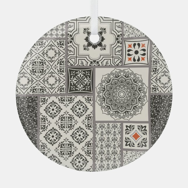 Islamisches Muster aus Keramik Ornament Aus Glas (Vorderseite)