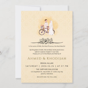 Islamisches Muster Hochzeits-Nikah-Einladung Paar Einladung