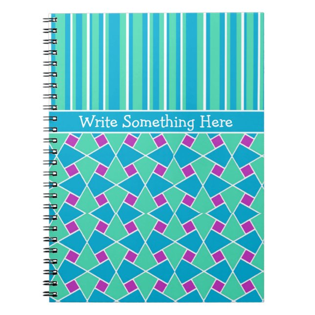 Islamisches Muster und Stripes-SpiralNotebook Notizblock (Vorderseite)