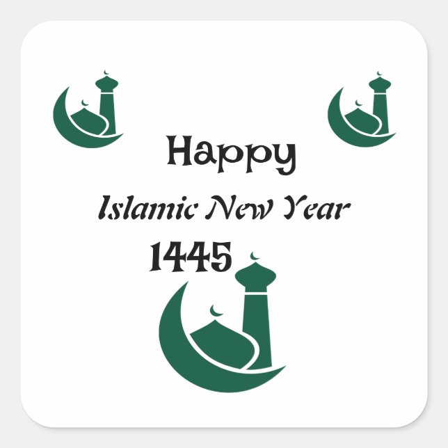 Islamisches Neujahr Quadratischer Aufkleber (Vorderseite)