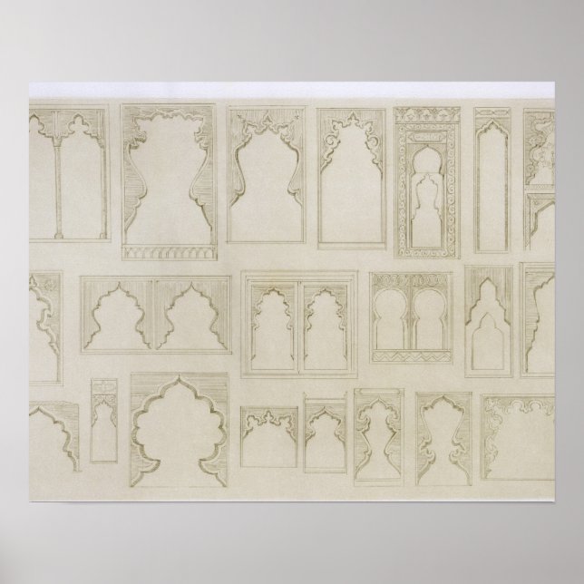 Islamisches und maurisches Bogen für Balkone, wi Poster (Vorne)