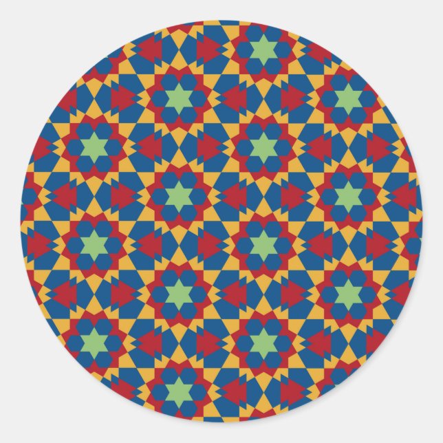 islamitisches geometrisches Muster Runder Aufkleber (Vorderseite)