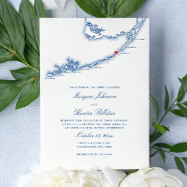 Islamorada FL Karte Elegant Navy Blue Wedding