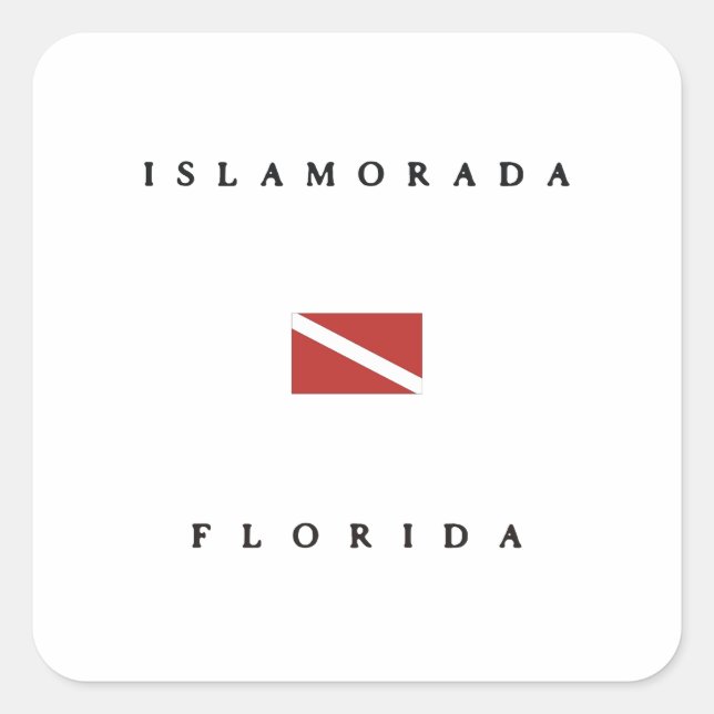 Islamorada Florida Scuba Dive Flag Quadratischer Aufkleber (Vorderseite)