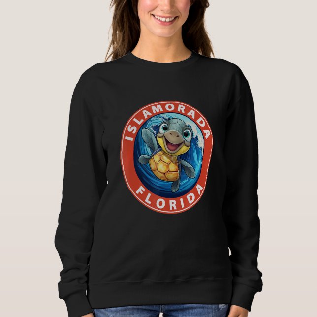 Islamorada Florida Smiling Baby Sea Turtle Souveni Sweatshirt (Vorderseite)