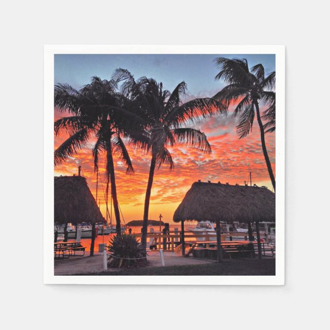 Islamorada, Sonnenuntergang in Florida Serviette (Vorderseite)