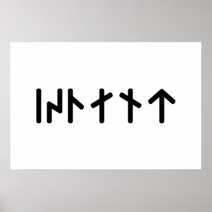 Island ᛁᛋᛚᛅᚾᛏ ~ Jüngere Futhark-Runen Poster