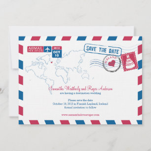 Island Air Mail Wedding Save the Date