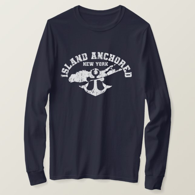 ISLAND ANCHORED - Navy Blue T - Shirt (Design vorne)