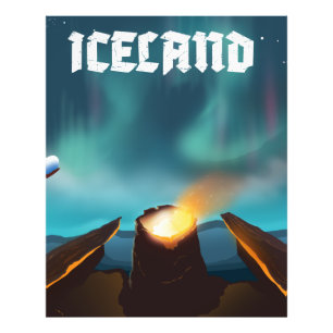 Island Aurora Borealis Reiseplakat Fotodruck