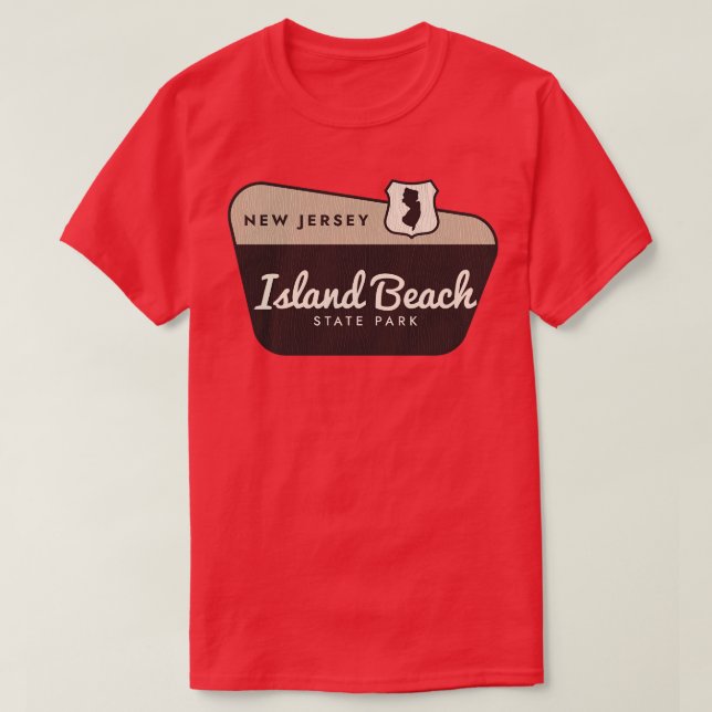 Island Beach Staat Park New Jersey Begrüßungszeich T-Shirt (Design vorne)