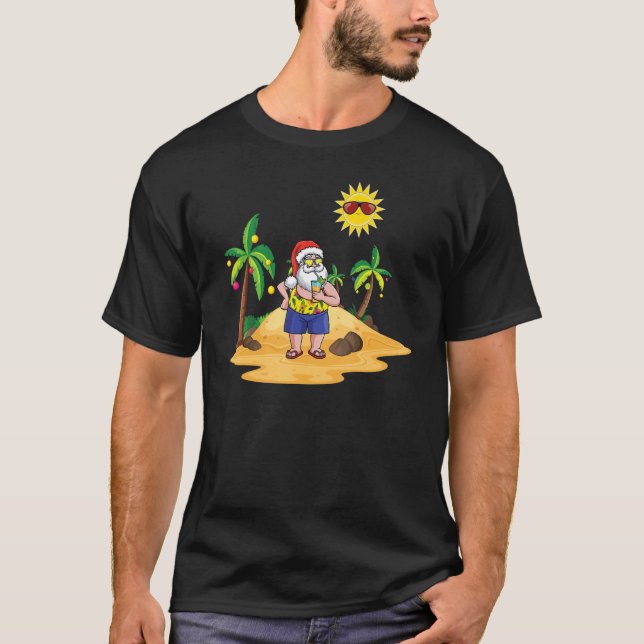 Island Beach Weihnachten im Juli Weihnachtsfeier i T-Shirt (Vorderseite)