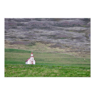 Island-Berg mit Wasserfällen Fotodruck