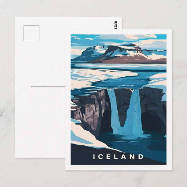 Island Berühmter Reiseort Postkarte (Vorne/Hinten)