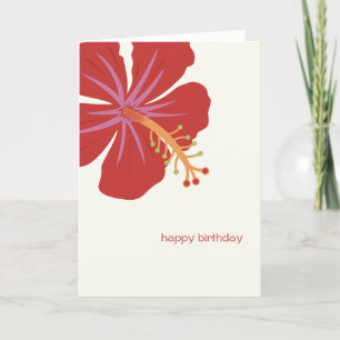 Island Birthday Card Tropischer Hibiskus Blume Dankeskarte