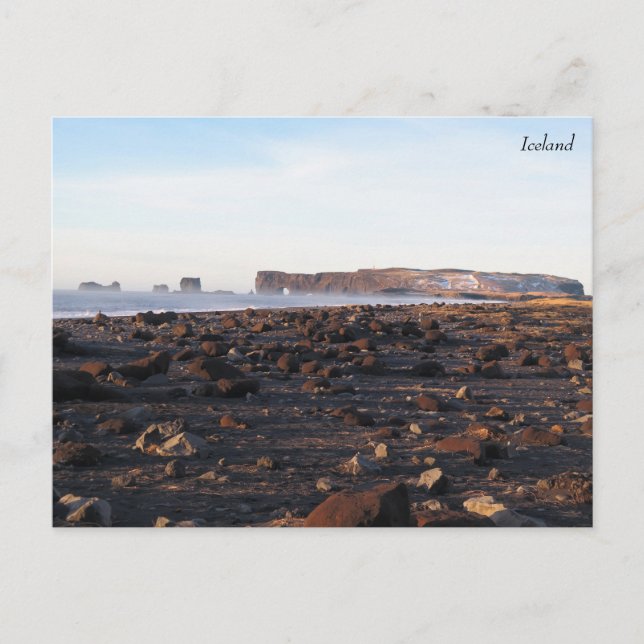 Island Black Sand Beach Postkarte (Vorderseite)