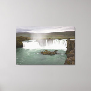 Island. Blick auf den Wasserfall Godafoss am Leinwanddruck