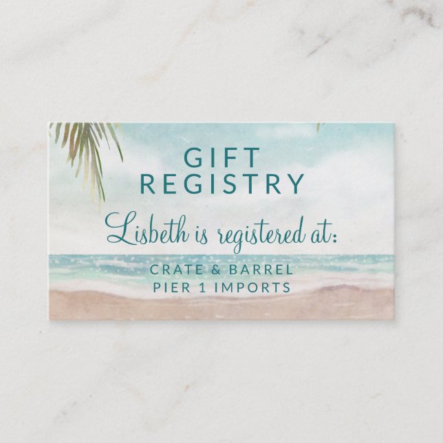 Island Breeze Beach Brautparty Geschenkkartei Begleitkarte (Vorderseite)