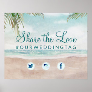Island Breeze Beach teilen Liebe Wedding Sign Poster