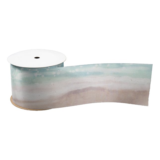Island Breeze Painted Beach Scene Wedding Satinband (Spule)