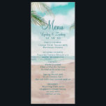 Island Breeze Painted Beach Szene Hochzeitsessen Menükarte<br><div class="desc">Insel Breeze Painted Beach Szene,  mit Ocean Waves,  Sandy Beach und Palmen,  mit einem schönen aquamarinen blauen Himmel. Mit modernen Typografie-Script-Schriftart. Ein tropischer Sommerstrand,  oder Hochzeit in Urlaubsort-Design - Personalisierte Hochzeitsessen Empfang Tischdekoration Menus! ~ Karo mein Shop zu sehen,  die gesamte Hochzeitssuite für dieses Design!</div>