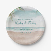 Island Breeze Painted Beach Szene Tropical Wedding