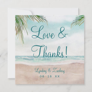 Island Breeze Strandhochzeit Liebe und Dankeschön Dankeskarte