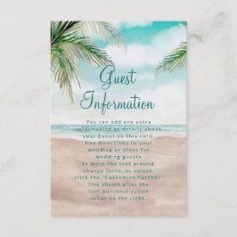 Island Breeze Tropical Beach Hochzeitsinformatione Begleitkarte