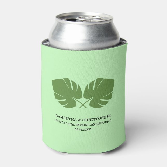 "Island Charm" Custom Green Can Cooler mit Monste Dosenkühler (Kanne Vorderseite)