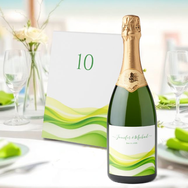 Island Citrus Green and Yellow (Island Citrus Green and Yellow Sparkling Wine Label )