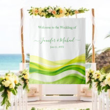 Island Citrus Green and Yellow Wedding Sign