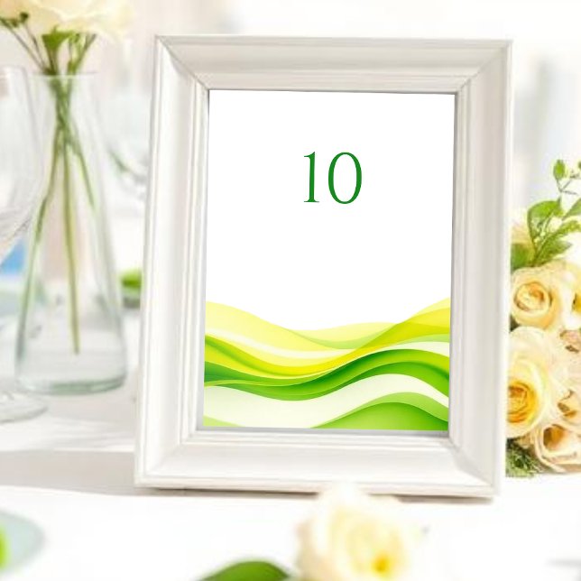 Island Citrus Green and Yellow Wedding Tischnummer (Island Citrus Green and Yellow Wedding Table Number )