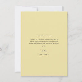 Island Citrus Yellow Wedding Photo Thank You Card Dankeskarte