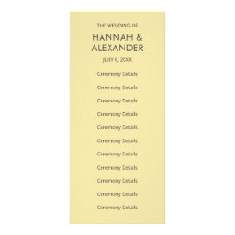 Island Citrus Yellow Wedding Program Werbekarte