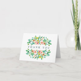 Island Coral Floral Wedding Foto Danke Karte