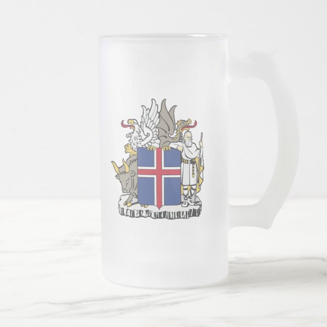 Island-Emblem Mattglas Bierglas (Rechts)